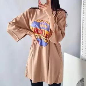 빅사이즈 506 피넛초코박시핏티셔츠 DNSU801