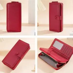 여성 똑딱 심플 2단 휴대폰 수납 편리한 휴대용 지퍼지갑 WFM0W8M