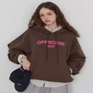 [제작] 오프씬 레터링 나염 루즈핏 후드 티셔츠 86554 빅사이즈 여성의류