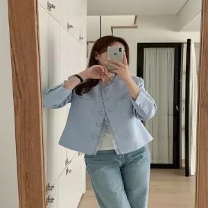 [제작] 레티안 프릴 레이스 트위드 자켓 86523 빅사이즈 여성의류