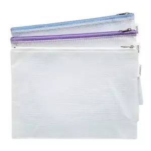 여행용 지폐 영수증 투명 타포린 지갑 A5 지퍼 파우치 파일 케이스 봉투 미니 화장품 가방 다용도 수납 소