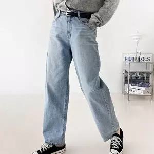 [신상오픈런]|KSP9420|여성 빅사이즈 봄 연청 배기핏 청바지 캣워싱