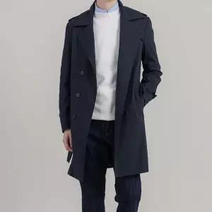 남자 더블 트렌치 바바리 코트 DB-CTA-77-네이비