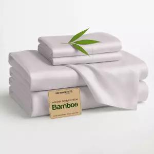 SGI 침구 호텔 품질 고급 풀 시트 세트 4피스 - 100 대나무 비스코스 초부드러움 냉각 및 습기 흡수 18인치
