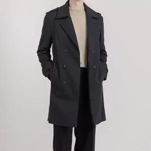 [리빌모아]남자 더블 트렌치 바바리 코트 DB-CTA-77-블랙