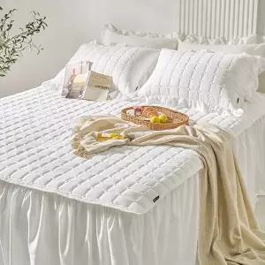 [더자리][K]사계절 롱프릴 누빔 침대 패드스커트 풀세트