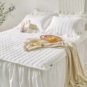 [K]사계절 롱프릴 누빔 침대 패드스커트 풀세트