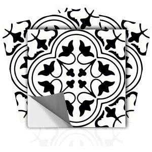 Bleucoin Tangier 필 앤 스틱 타일 스티커, 주방 욕실 백스플래시 방수, 탈착식 친환경 데칼, DIY 비닐 렌터 홈데코 12개 팩 (10.2cm x 10.2cm(4 4인치))