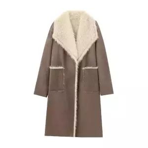 블랙팬서 여성 겨울 인조밍크 양면 롱 코트 OPH4