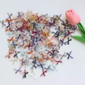 망사 레이스 얇은 오간자 투명 다색상 장식 포장 DIY 리본 100개