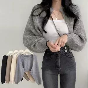 여성 EH95YU98 4컬러 캐주얼 볼레로 숏 크롭 가디건 여유핏