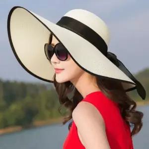 ( )여름모자 해변모자 카리나 리본 비치모자 아이보리