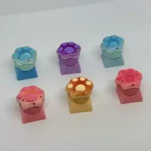 ( )키캡 딸깍이 키보드 LED 키링 클릭커 ASMR 고양이 야옹이 강아지 멍멍이 발바닥 도장