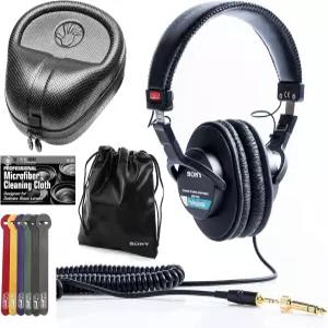 슬라파 하드 케이스 케이블 타이 및 포함된 헤드폰 천 프로페셔널 소니 번들이 MDR7506