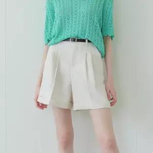 벨트 세트 폴리 핀턱 반바지(TIPAE2244)