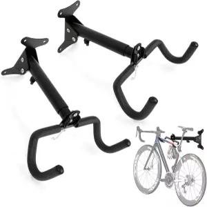 PSLER 2pcs 자전거 벽걸이 차고 위한 공간 및 보관 수평 확장 간편한 자전거를 산악도로하이브리드 설치 랙