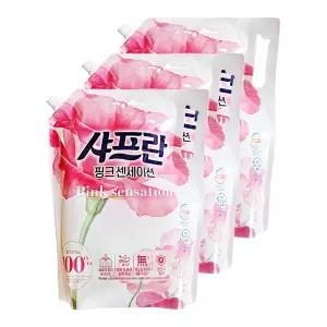 엘지 샤프란 섬유유연제 핑크 센세이션 2.3L 3개 빨래 향기