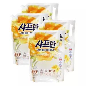 엘지 샤프란 섬유유연제 코튼 베이비파우더 2.3L 4개 빨래 향기