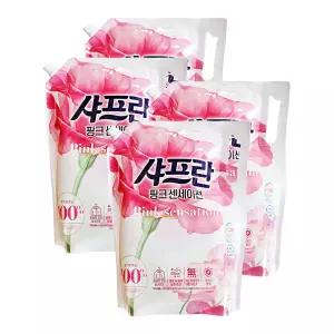 엘지 샤프란 섬유유연제 핑크 센세이션 2.3L 4개 빨래 향기
