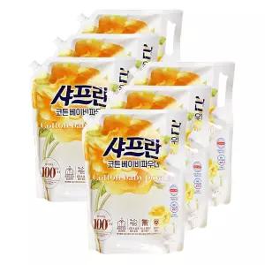 엘지 샤프란 섬유유연제 코튼 베이비파우더 2.3L 6개 빨래 향기
