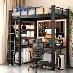 학생 이층침대 철제 프레임 벙커 수납 낮은 싱글 퀸 메탈 기숙사용