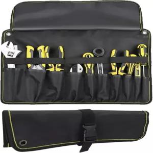 KLLJRFW 오토바이 롤 툴 파우치 옥스포드 대용량 휴대용 두꺼운 핸들바 백블랙 롤업 포켓 렌치