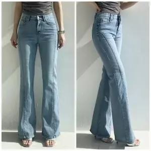 여성 스판  올브러쉬 절개 부츠컷 데님팬츠 플레어진