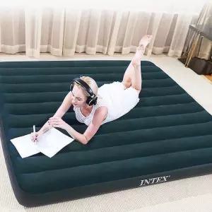 인텍스 듀라빔 에어매트+발펌프세트킹 그린