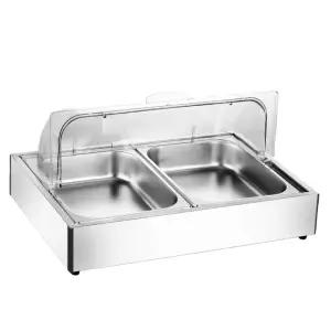 음식 전기 워머기 식당 중탕기 없는 뷔페 이중 오뎅기계 사각 반찬 뚜껑 9리