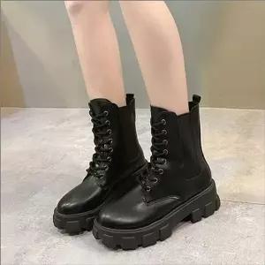 여성 211XXQ30 빅사이즈 워커 청키솔 플랫폼 레이스업 통굽 하이탑 ...