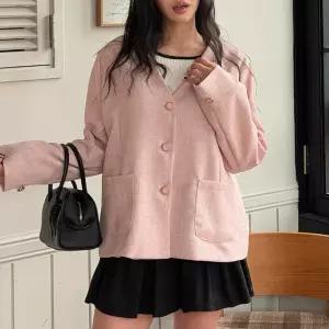 빅사이즈 602 브이넥탄탄짜임자켓 DGOX194