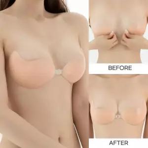 앞후크 접착브라 실리콘 누드브라 오프숄더 볼륨업
