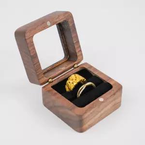 고급 원목 반지 커플링 케이스 프로포즈 예물함 선물박스 투명2구블랙
