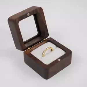 고급 원목 반지 커플링 케이스 프로포즈 예물함 선물박스 투명1구화이트