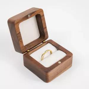 고급 원목 반지 커플링 케이스 프로포즈 예물함 선물박스 1구화이트