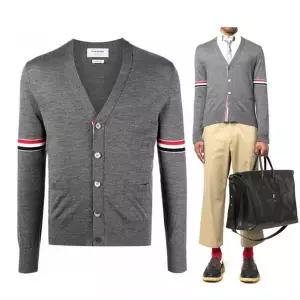 톰브라운 삼선 탭 암밴드 가디건 MKC410A Y1014 035