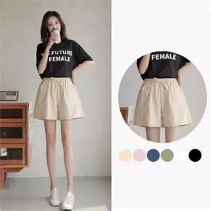 [오노마] ONM 여자 여름 린넨 반바지 허리밴딩 휴양지 숏팬츠 (S9616305)