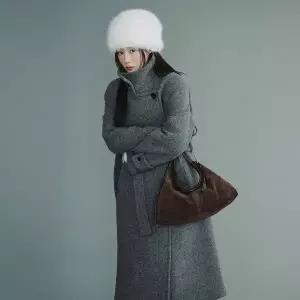 [온앤온](강남점)[정채연 착용] 하이넥 벨티트 오버핏 울 코트 NEW5XHB25_1F