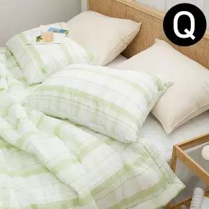 [콩심팥심]여름 간절기 이불 패드세트 슈퍼싱글 Q 올리브 그린
