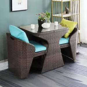 라탄 탁자 의자 카페 테이블 발코니 라탄테이블 야외 정원