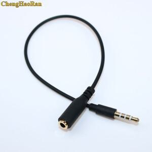 ChengHaoRan-20cm 4 극 3.5mm 오디오 연장선 남성-여성 Aux 케이블 헤드폰 전화 컴퓨터용