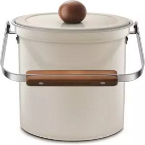 와겐슈타이거 주방 조리대 퇴비통 101온스3리터 밀폐 뚜껑 SUS304 스테인리스 무취 음식물 쓰레기통 나무