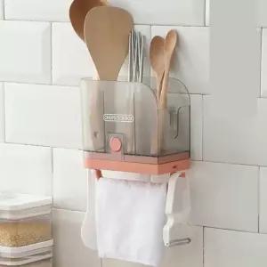 고품질 오렌지색 부엌 벽걸이수저통 다용도 다용도부엌정리 정리함 (WFKDJCR)