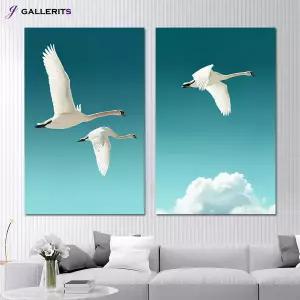 [GALLERITS]백조 새 인테리어 그림 캔버스 액자 거실 사무실 카페 개업선물
