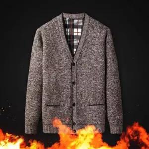 V넥 방한 카디건 브이넥 가디건 남자 기모 니트