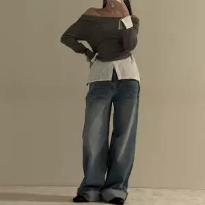 여자 벌룬핏 롤업 루즈 와이드 워싱 힙한 청바지