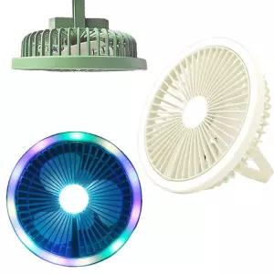 무지개 LED랜턴 캠핑선풍기 탁상용 걸이용 소형불빛선풍기 벽걸이 야외 스탠드 휴대용 작은 라이트