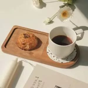 규조토 컵받침 우드 트레이 홈카페 인테리어 티코스터 나무 컵