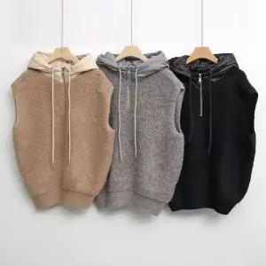 [하프클럽/신상오픈런]여자 반집업 캐주얼 패딩후드 포근퍼 심플 조끼