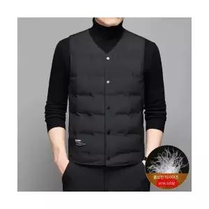남자 조끼 캐쥬얼 겨울 패딩 캐주얼 넥 숏기장 따뜻한 솔리드 유행4